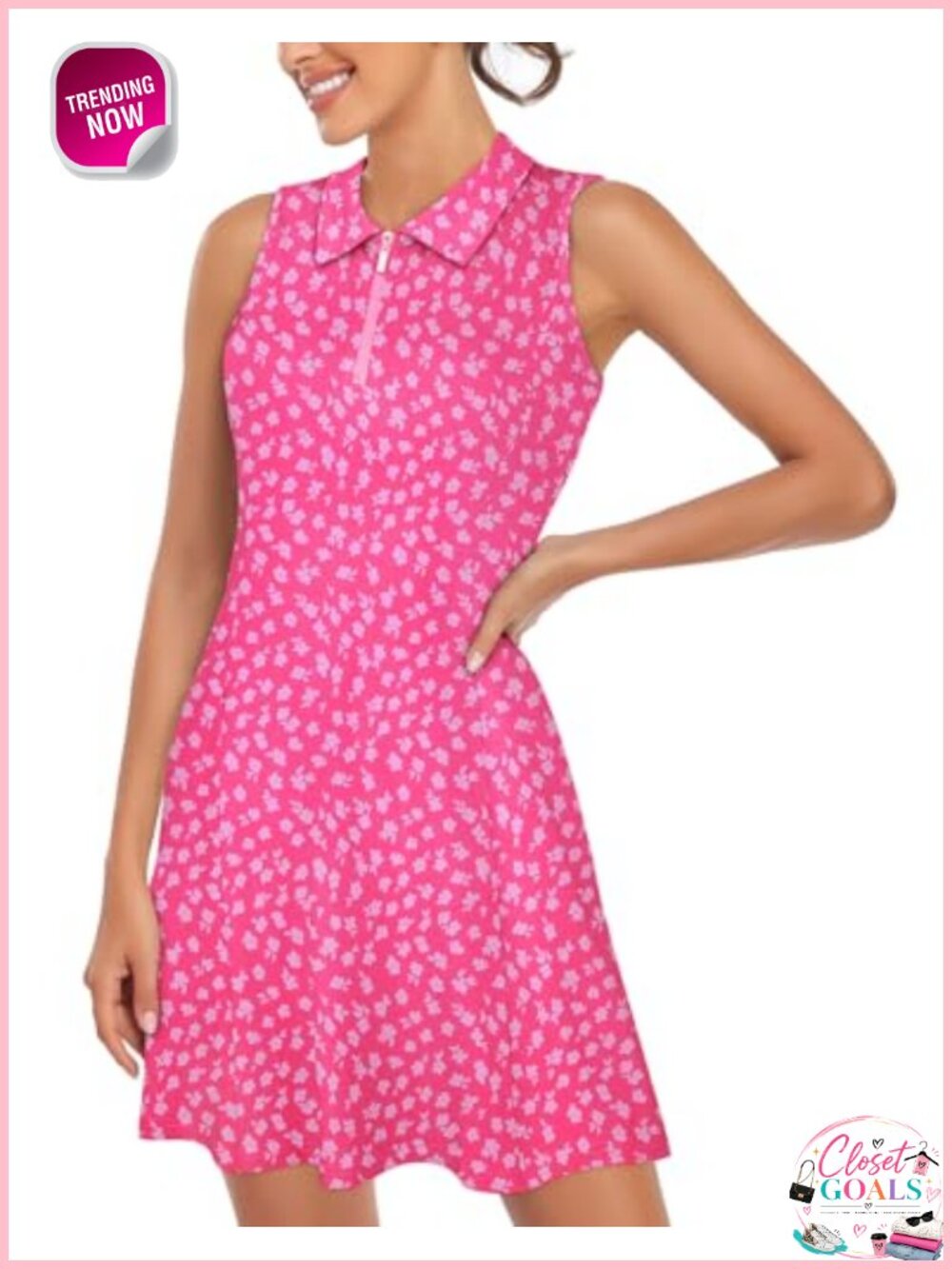 Womens Polo Tennis Golf Dress Zip Up Sleeveless Athletic